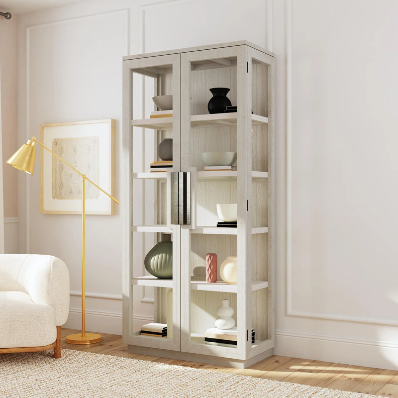 Larson Reclaimed Pine Wood Cabinet, White Wash