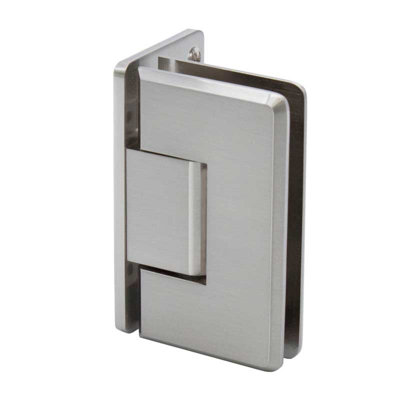 FHC PRESA05BN Preston Adjustable Beveled Wall Mount Hinge Full Offset Back Plate, Brass Material, Self-Centering, Adjustable Pivot Pin, Brushed Nickel Finish