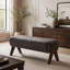 Banc d'entrée en tissu chenille avec assise rembourrée ergonomique et pieds en forme de V-2115249910-2115249911