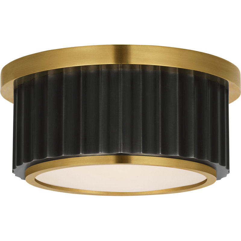 Cavill 5" Solitaire Flush Mount with Frosted Glass, Bronze