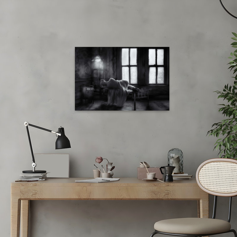 " Solitary Room Study Dramatic Gothic Vintage Architecture Wall Art Print " by Charlaine Gerber, 16" H x 24" W