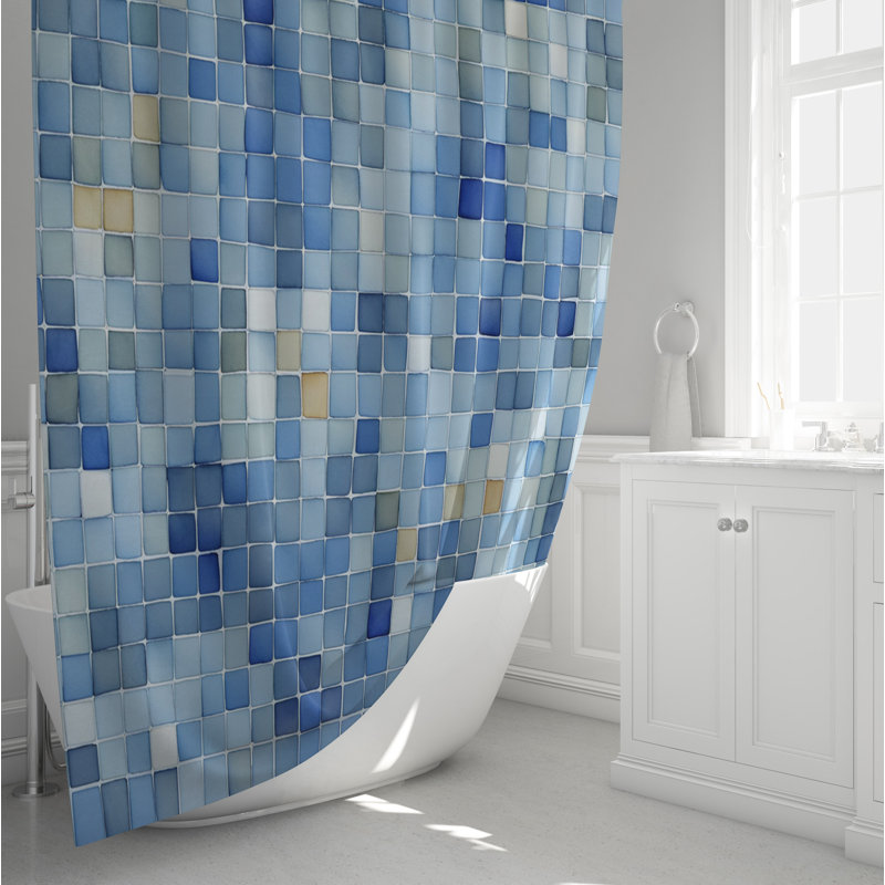 Yvanie Geometric Shapes Shower Curtain, 72" x 70"