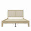 Lit plateforme en bois massif avec rotin-967848802