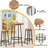 3 Piece Round Bar Table Set, Counter Height Dining Table Set For Farmhouse Restaurant Cafe, Kitchen