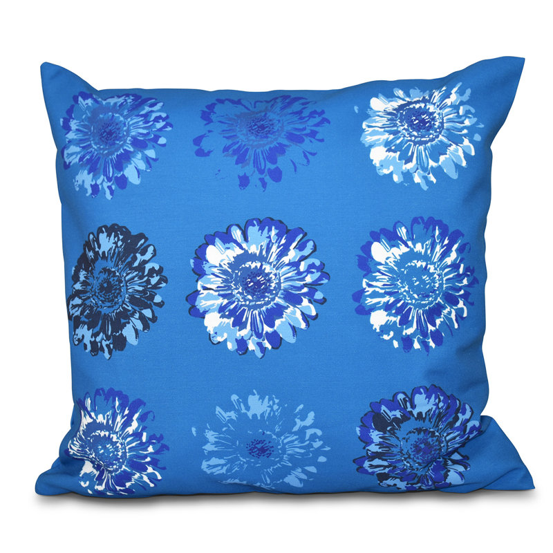 Housse et insert de coussin carré imprimé, Bleu, H 18 po x l 18 po