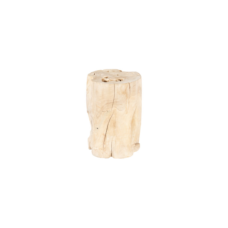 Bleached Solid Wood Accent Stool