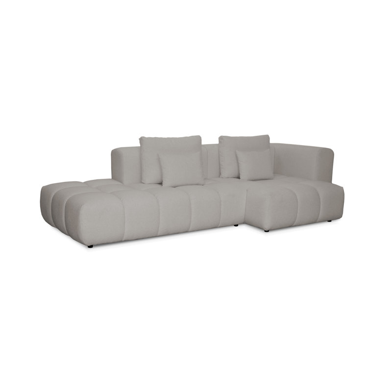 4 Seater Sofa & Chaise, Left Hand Facing, Grey