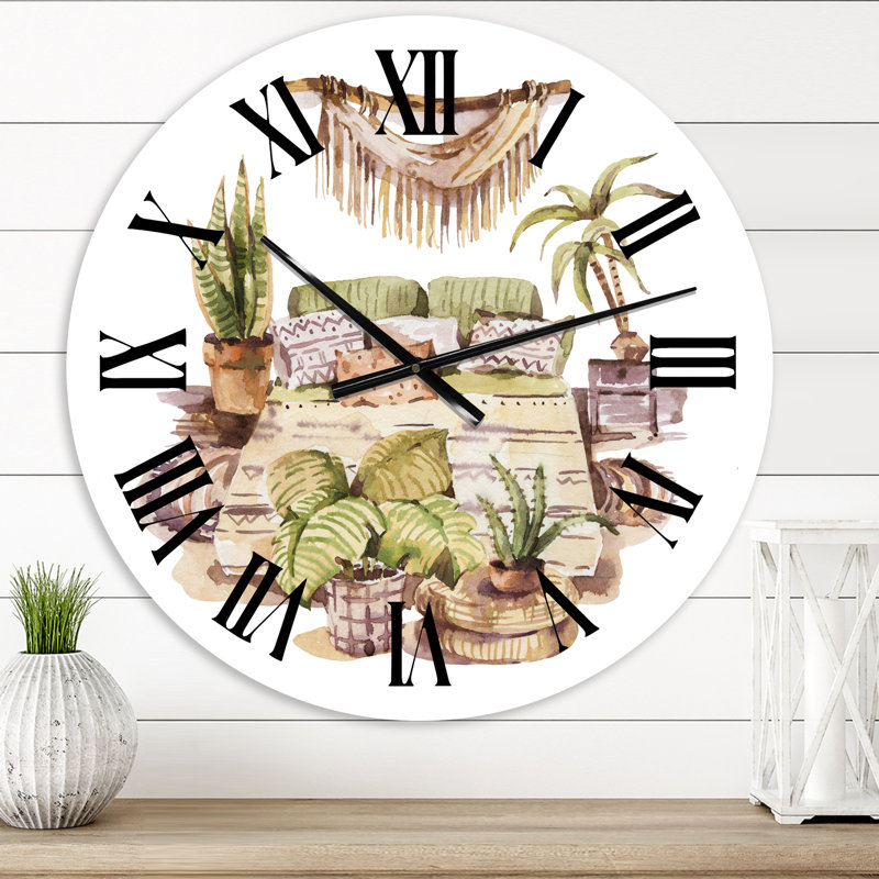 Plantes d'intérieur d'intérieur Urban Jungle IV - Horloge murale traditionnelle, Moyenne