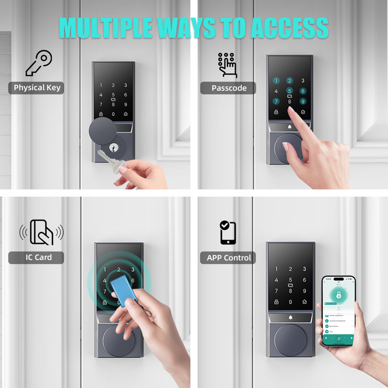Wi-Fi Smart Lock fingerprint with Smartkey Security, Polished Chrome