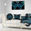 Coussin à imprimé floral turquoise