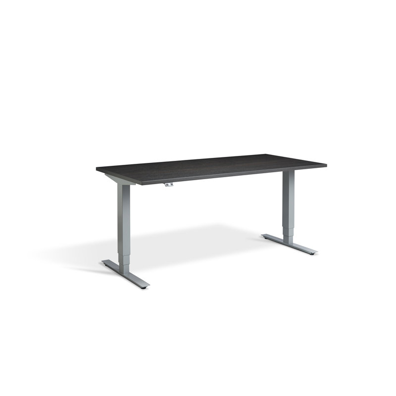 Trexler Metal Base Standing Desk, Carbon Marine Wood/Silver, 1300cm H x 1200cm W x 800cm D