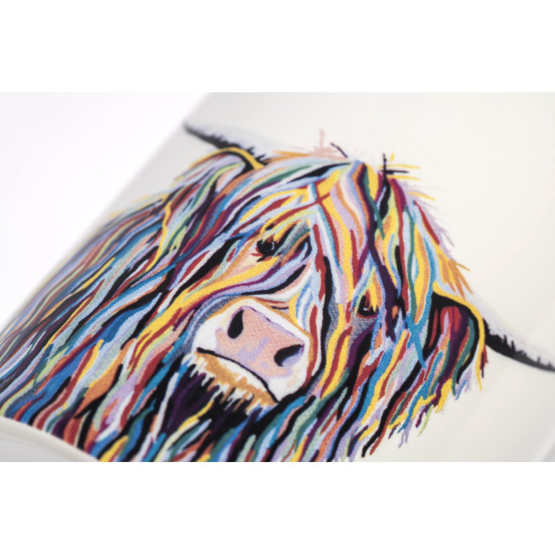 Ceramic Soap Dispenser with Steven Brown Highland Cow Art