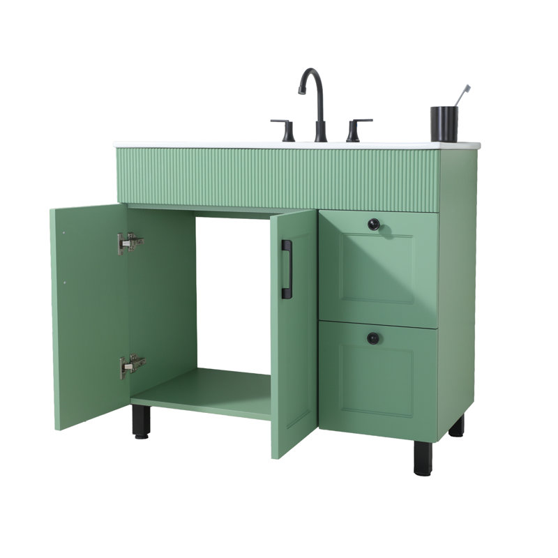 Taiquan 36" Modern Blue Free-standing Single Bathroom Vanity Set