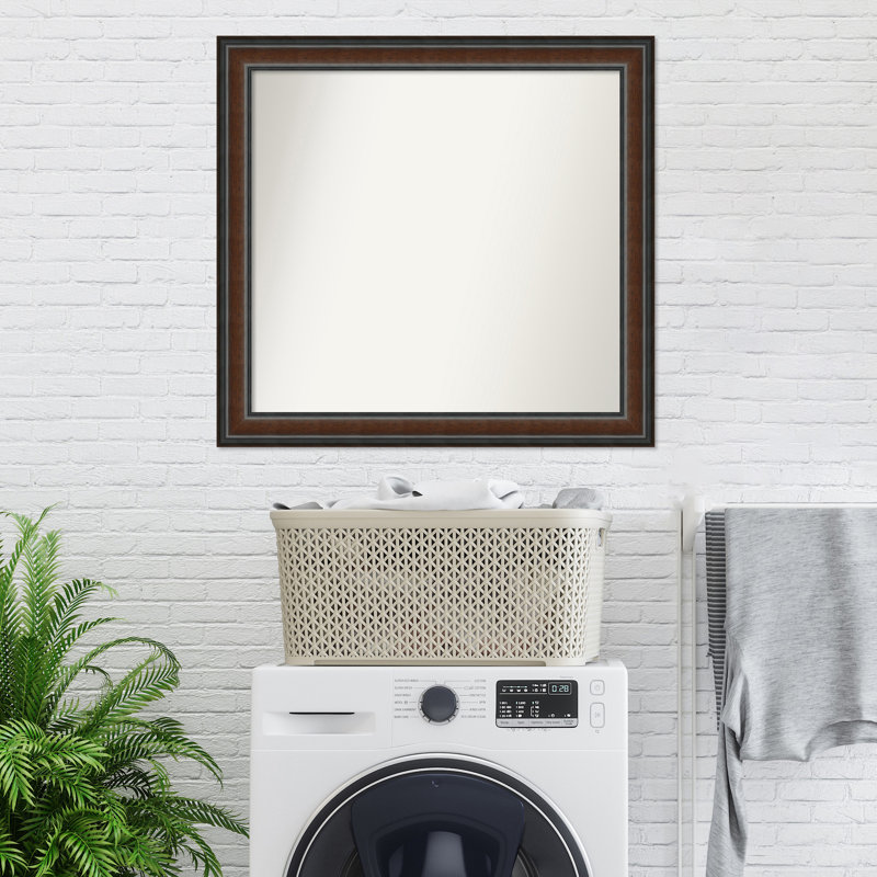 Halcott Solid Wood Rectangle Wall Mirror, 33" H x 31" W