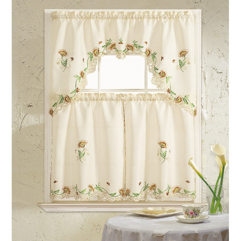 Skipworth Floral Swag Kitchen Curtain, Beige