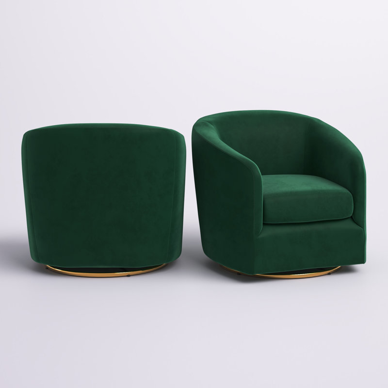 Holden Velvet Swivel Accent Chair, Green
