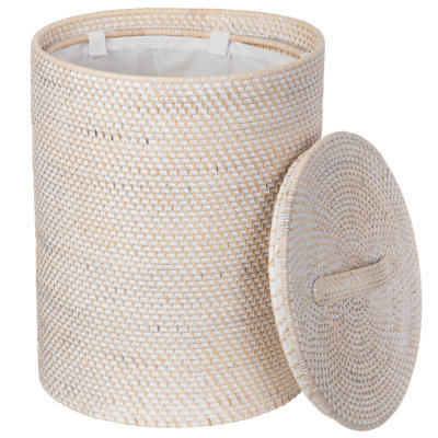 Handwoven Wicker Hamper, Small Apartment Size
