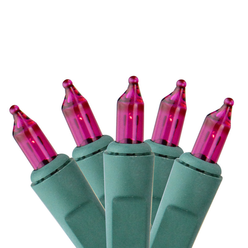 Guirlande de 20 lumières à piles, Vert/rose
