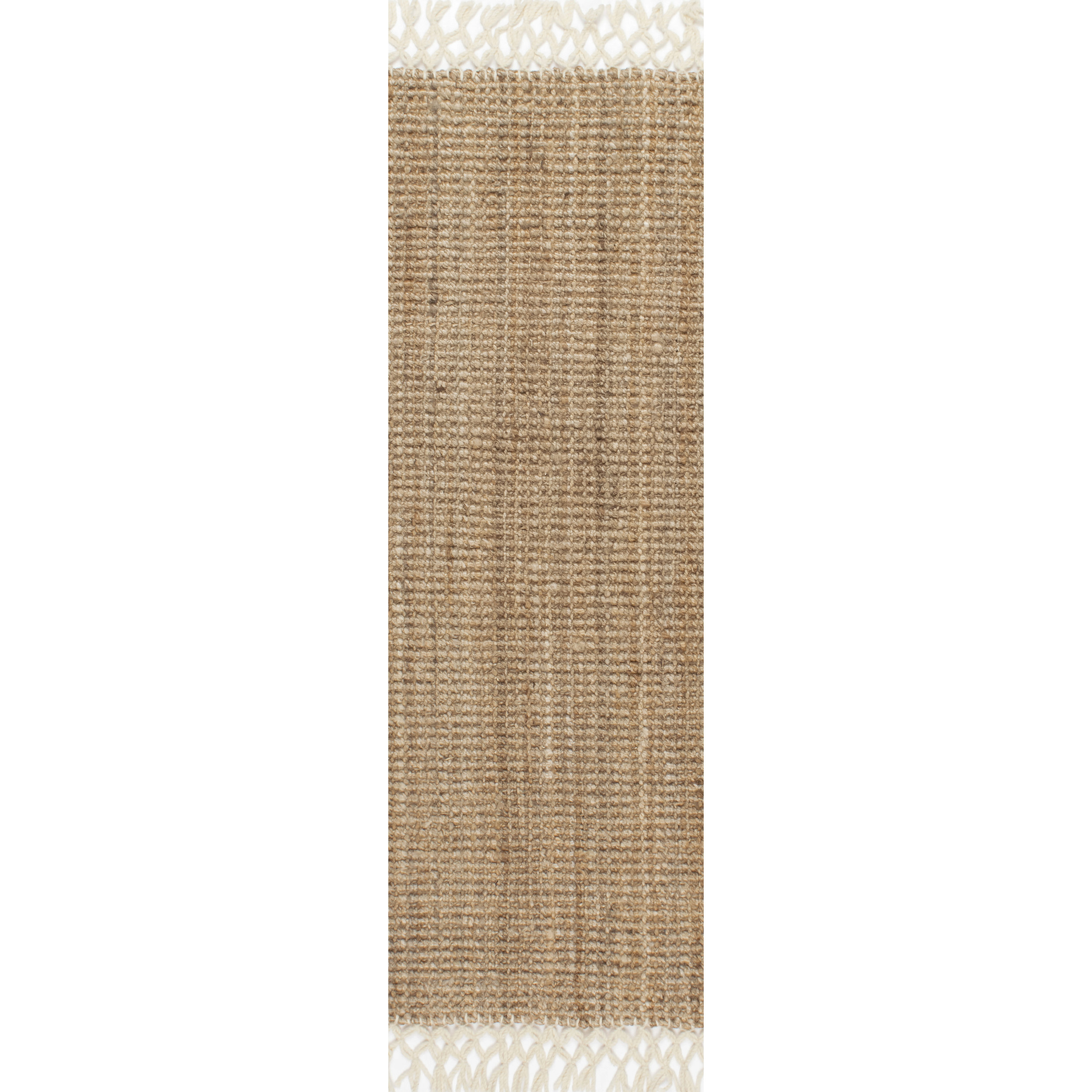Bay Isle Home Werts Handmade Tufted Farmhouse Jute Tasseled Brown Rug ...