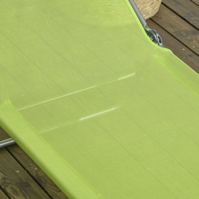 Chaises longues 2 pièces pliantes, chaises longues de bronzage, chaises longues d'extérieur avec dossier inclinable à 6 positions, siège en filet respirant, appui-tête pour la plage, la cour, le patio