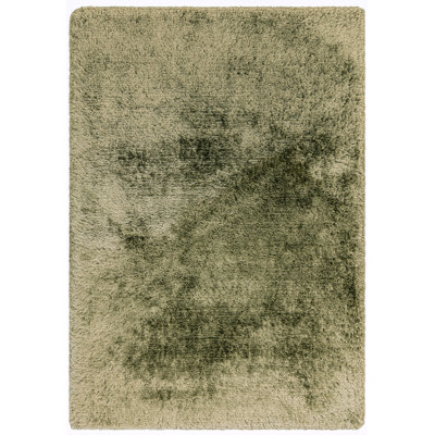 Plush Deep Pile Shaggy Sage Green Rug