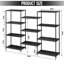Three Rows Bookcase-4 Shelves-Black-1092796689