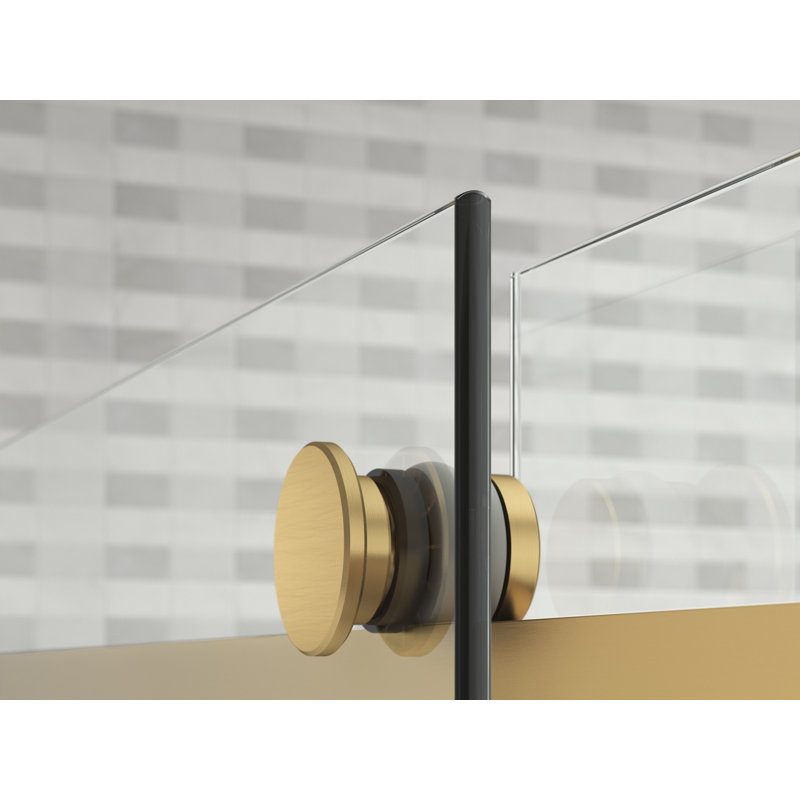 Levity Plus Less Sliding Shower Door, 77-9/16 In. H X 44-5/8 - 47-5/8 In. W, With 5/16 In.-Thick Crystal Clear Glass, Bronze