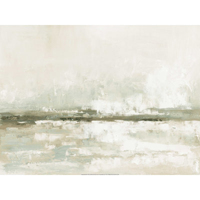 «Sage Blue and Cream Soft Abstract», peinture sur toile tendue