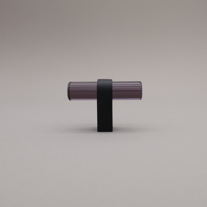 Clarity Acrylic Bar Knob, Matte Black/Smoke Acrylic