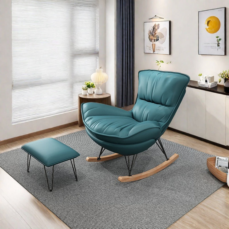 Chaise berçante confortable et respirante, Bleu indigo