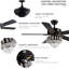 Ventilateur de plafond noir 52 po avec ensemble d'éclairage Breen et réversible à intensité variable Breen