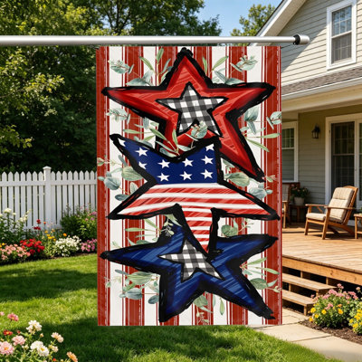 Drapeau patriotique cœur et feuille, 35 po x 24 po (90 x 60 cm) avec œillets