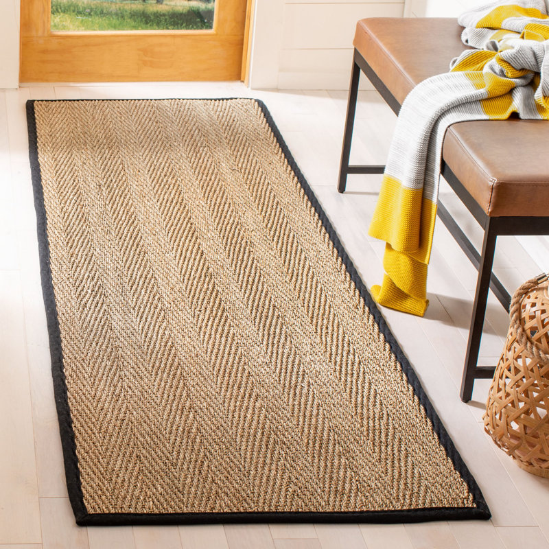 Tapis naturel / noir Hervey Bay, Tapis de couloir 2 pi 6 po x 8 pi