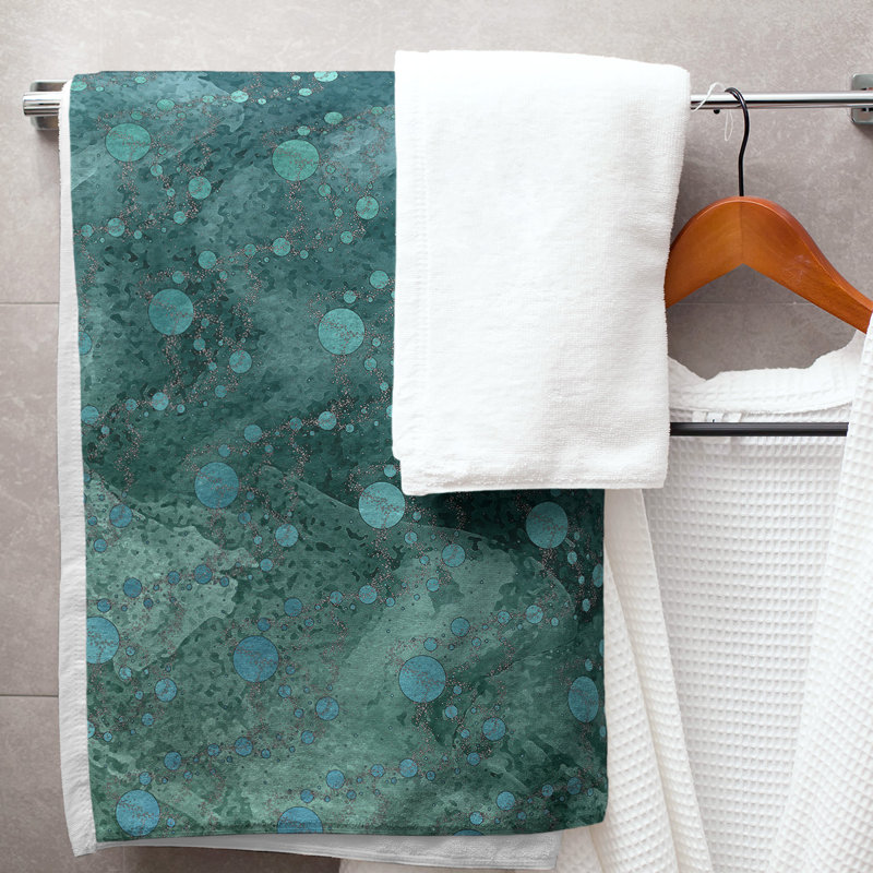 Serviette de bain Planets and Stars, Vert / Sarcelle