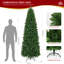 7.5ft / 9ft Pre-Lit Slim Pencil Christmas Tree, Warm White & Multicolor LED Lights, Hinged Artificial Spruce with Metal Stand,-1707233861
