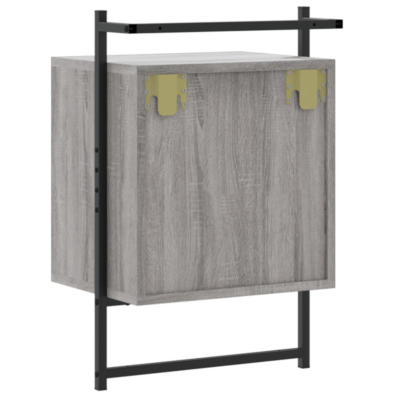 40cm W Manufactured Wood Bedside Table, Grey Sonoma