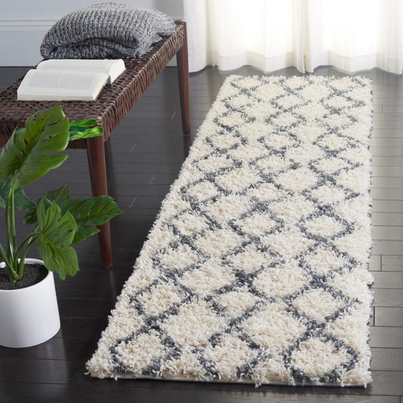 Minna Shag 600 Performance Geometric Rug, Runner 2'2" x 8'