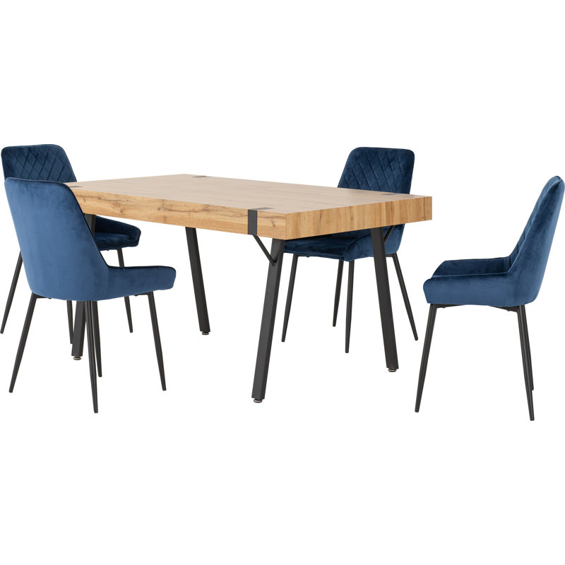 Alcott 4 - Person Dining Set, Sapphire Blue