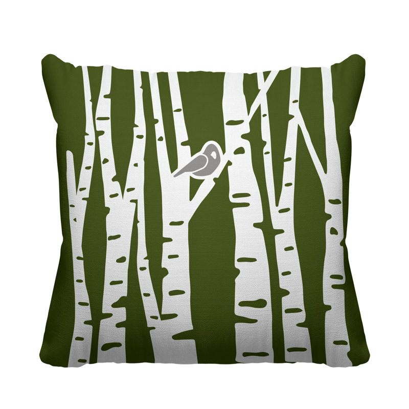 Outdoor Reversible Throw Pillow, 19H" x 19W", Green, Square