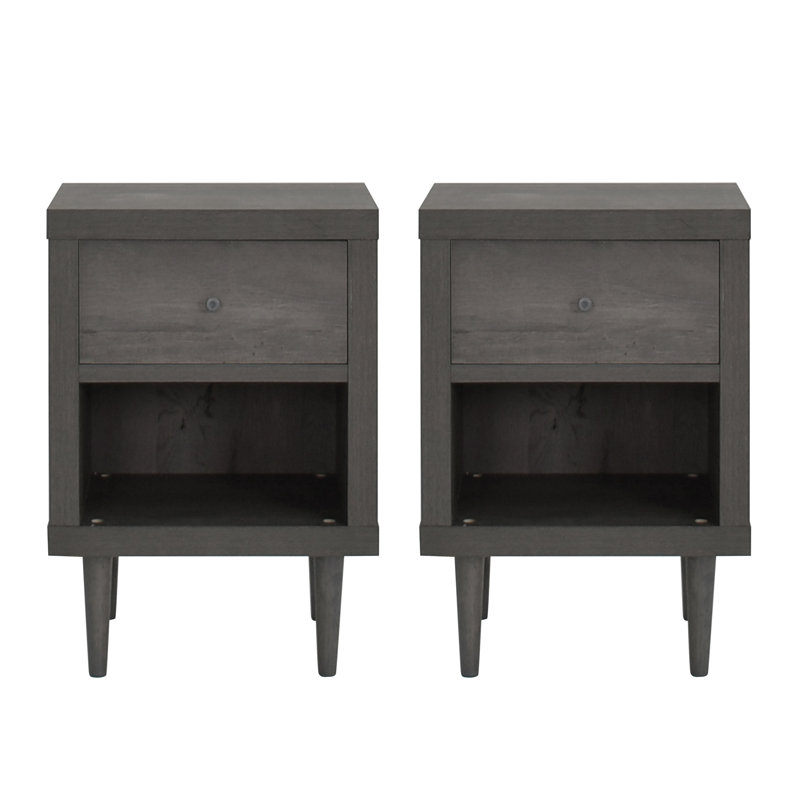 Table de chevet Laila, Gris, 2