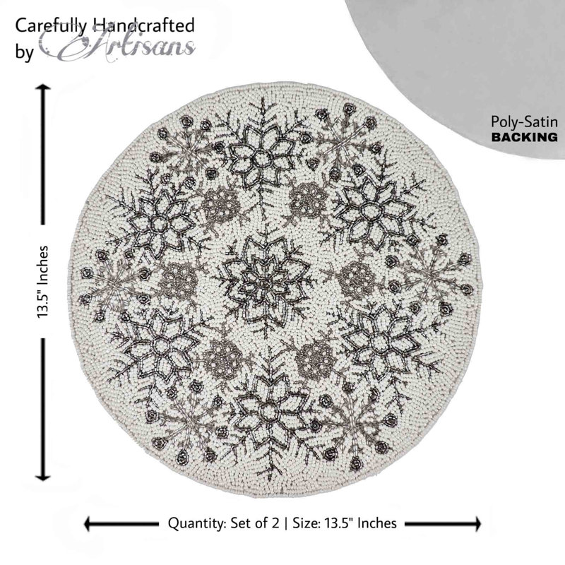 Ensemble de napperons Frosty Bead, Argent