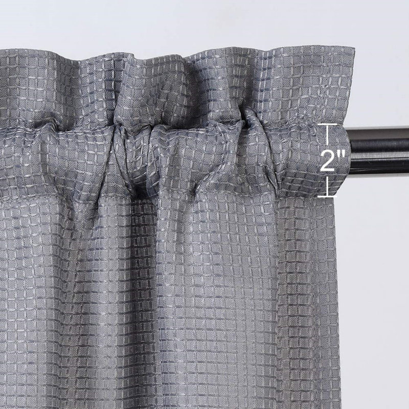 Rideau de café de couleur unie Madelene, L 30 po x L 30 po, gris