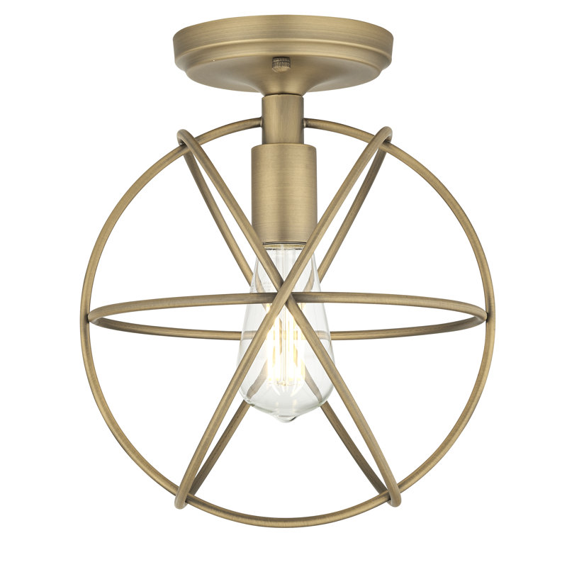 Maiden Lane Semi Flush Mount, Antique Brass