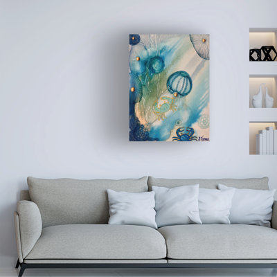 Art mural sur toile tendue - «Crab Island» par Amy Tieman pour décoration de salon, de chambre à coucher ou de bureau - 18 x 24