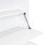 Lit plateforme moderne avec rangement en bois, lit simple blanc avec DEL, idéal pour un usage familial