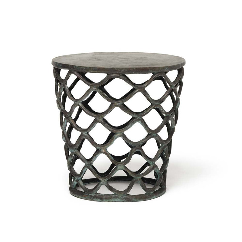 Lattice End Table, Verdigris