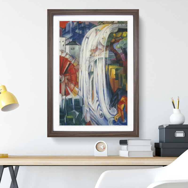 The Bewitched Mill by Franz Marc - Picture Frame Painting, Walnut Framed, 36cm H x 27cm W x 2cm D