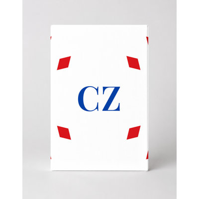 Czech Republic World Flag Luxury Diamond Monogram — Red White Blue — Canvas Wall Art