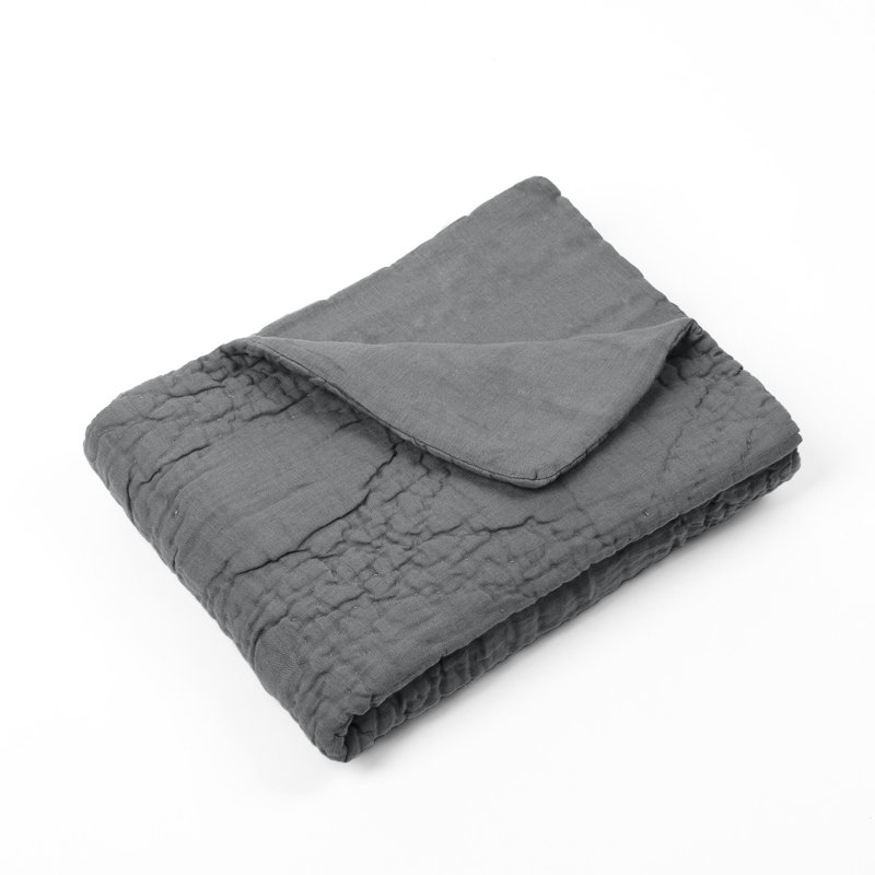 Barlona Linen Quilt, Neutral Gray, Queen Quilt