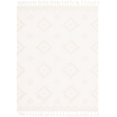 Tapis crème en laine tissé à plat à la main Shriver Southwestern